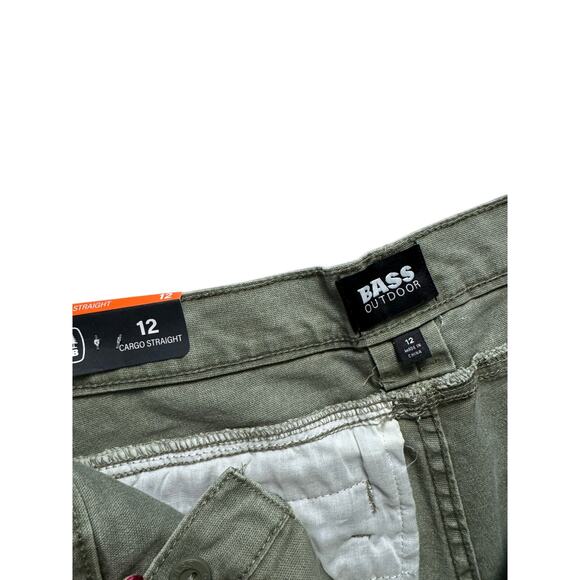 BASS OUTDOOR Women's High-Rise Canvas Cargo Pants NWT LICHEN GREEN SIZE 12 - Picture 7 of 11